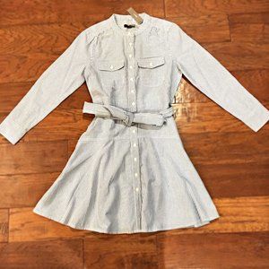 NWT J. Crew 2P Blue and White Striped Dress